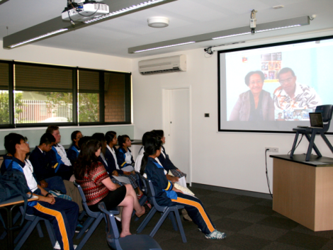 St Andrews College students participating in online first Google chat