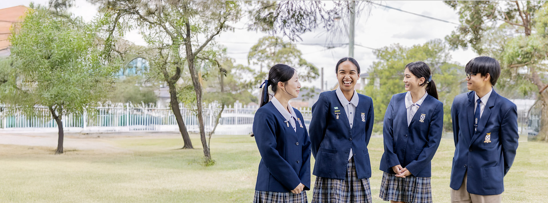 Students standing together at St Andrews College Marayong
