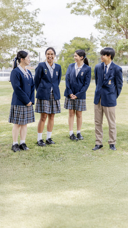 Students standing together at St Andrews College Marayong
