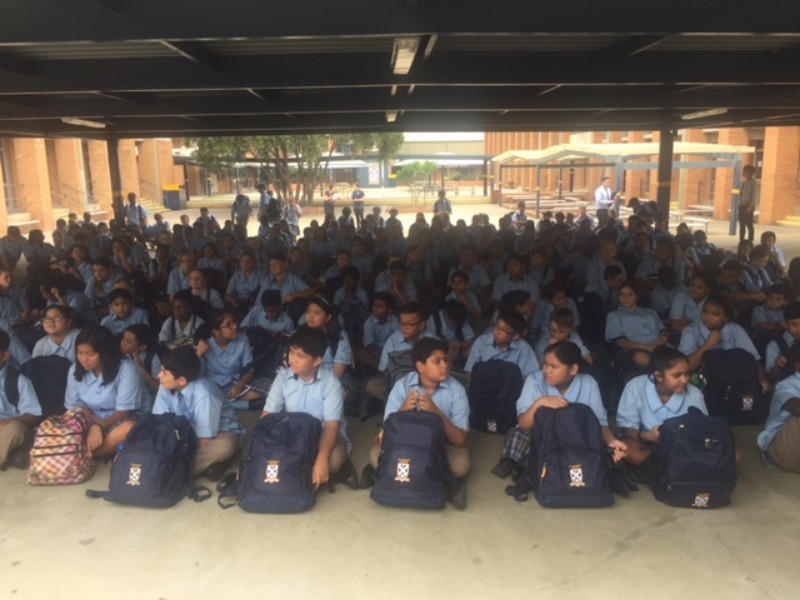 Year 7 2019 First Day Pic at St Andrew's College Marayong