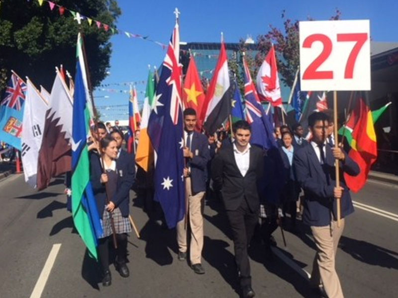 St Andrew's Marayong students in Streets Alive Blacktown Parade