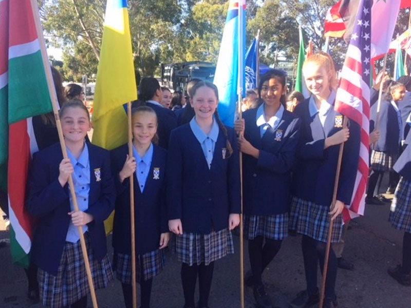 St Andrew's Marayong students in Streets Alive Blacktown Parade