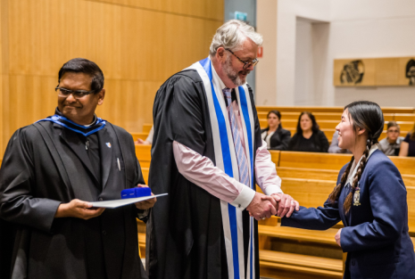 St Andrew's College student receiving 2016 Bishop Award