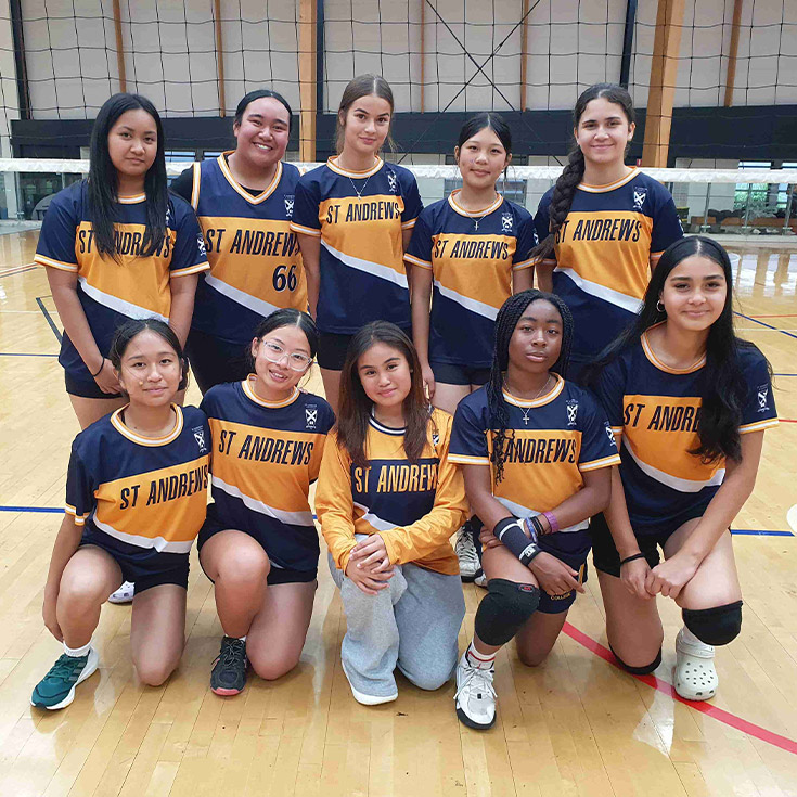 The St Andrews College Marayong girls volleyball team